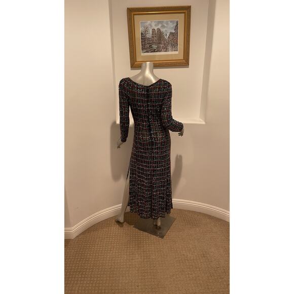 Giorgio Armani 1990’s Black Multicolor Net Hand Beaded Gown Dress Size IT 38 - Picture 2 of 10